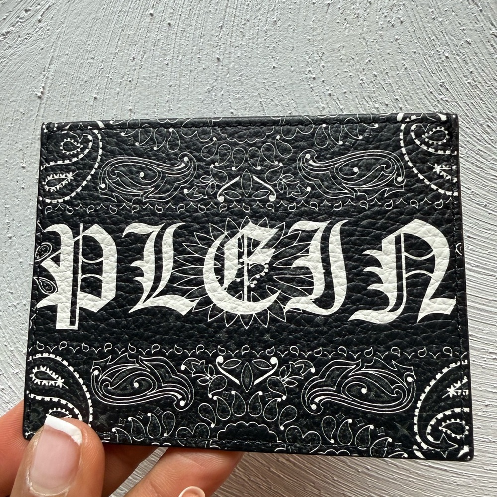 BNWT Philipp Plein Black & White Paisley Leather Credit Cards Holder / Wallet - Picture 3 of 16